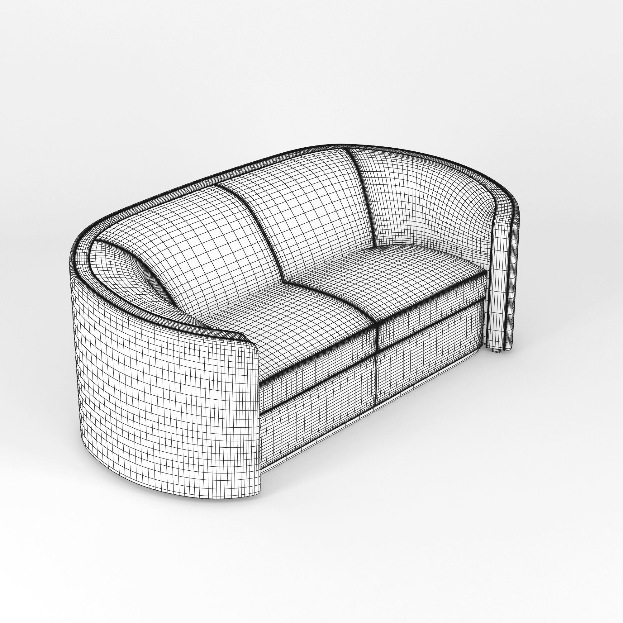 Sofa orange 3D model_4
