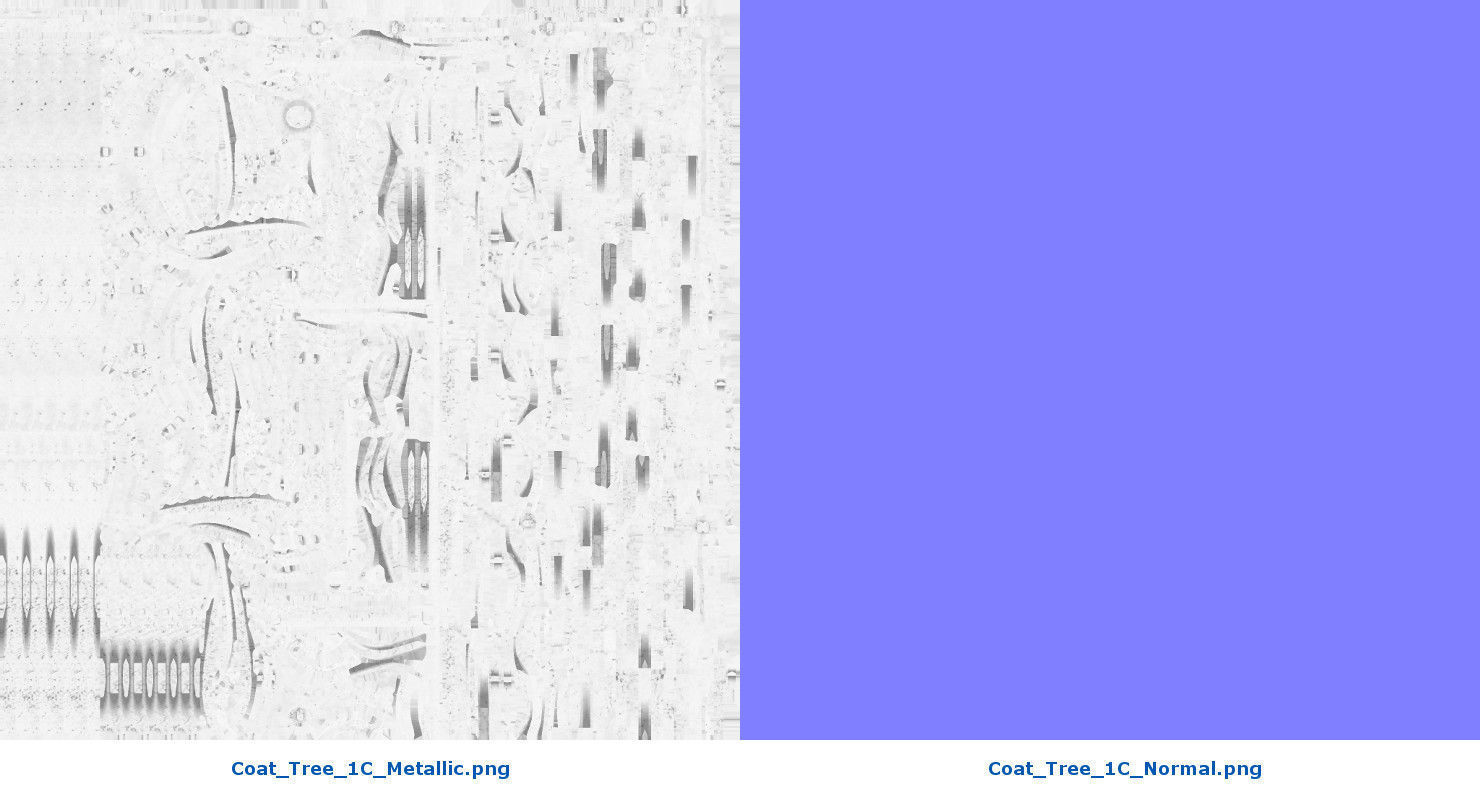 Coat Tree 1C Low-poly 3D model_8