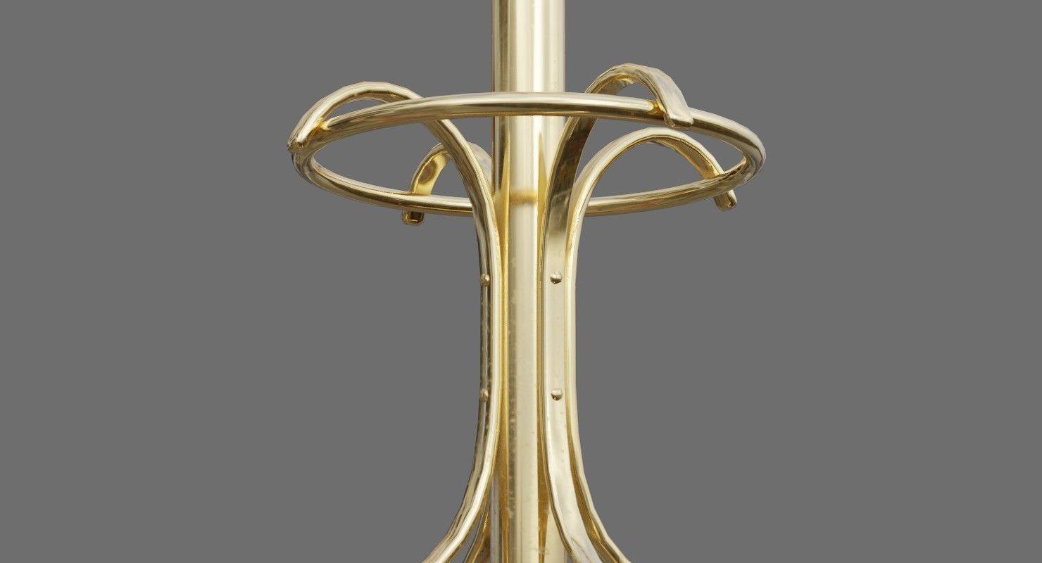 Coat Tree 1C Low-poly 3D model_5