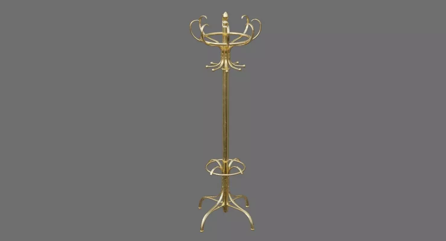 Coat Tree 1C Low-poly 3D model_0