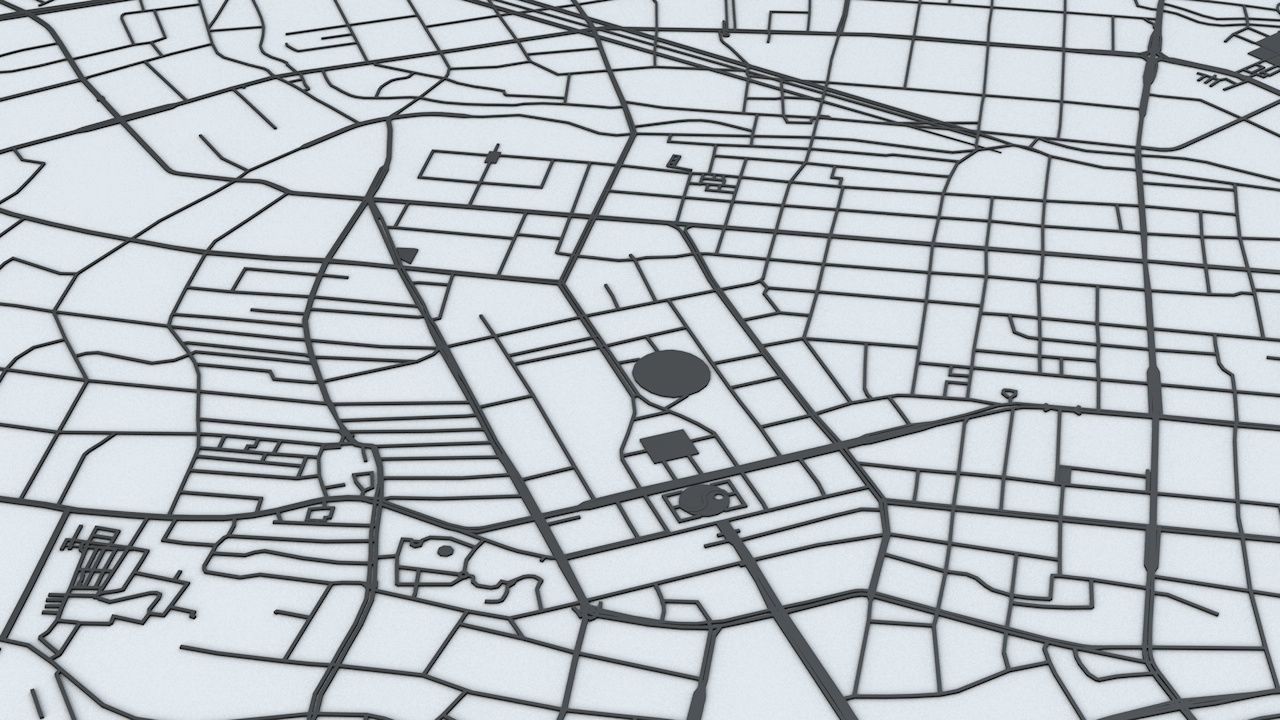 Chengdu Road Network and Streets 3D model_3