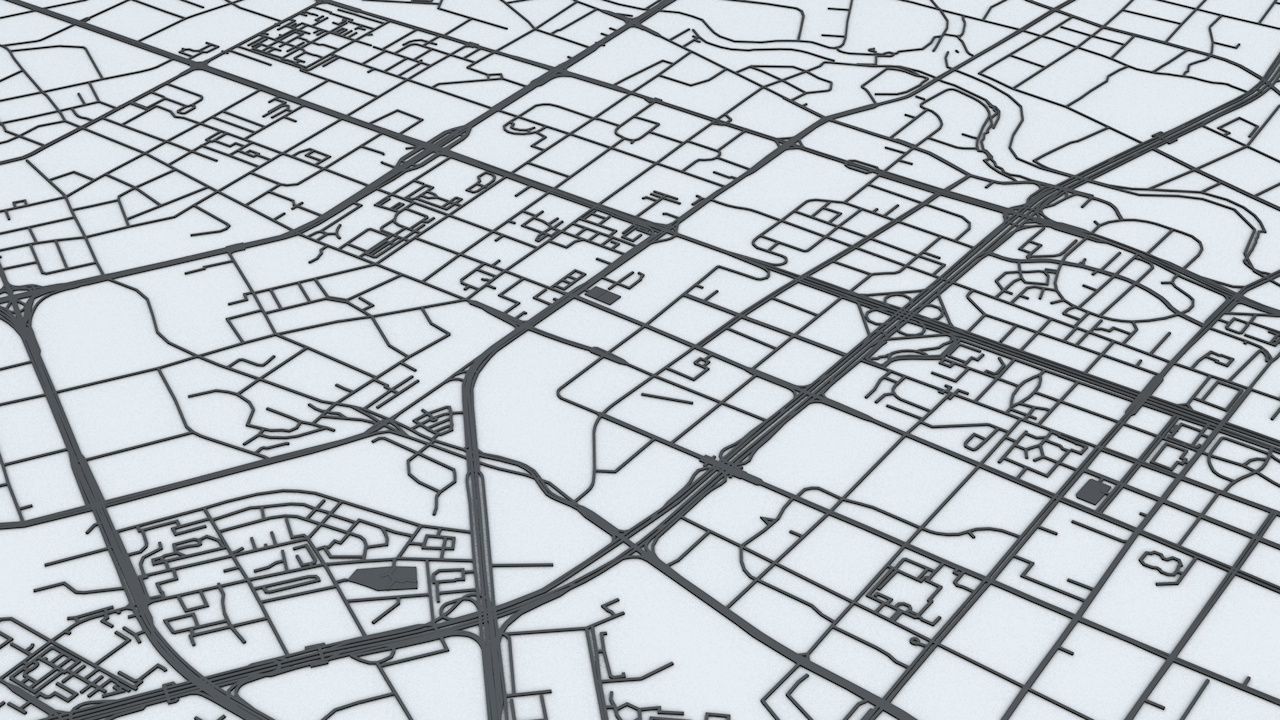 Chengdu Road Network and Streets 3D model_7