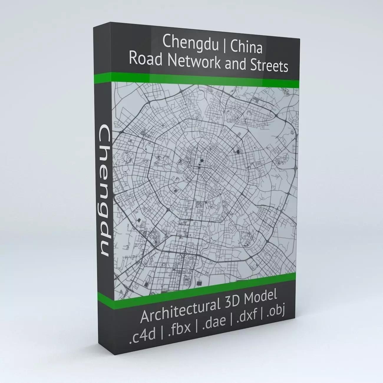 Chengdu Road Network and Streets 3D model_0