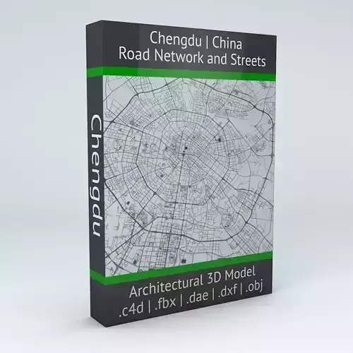 Chengdu Road Network and Streets 3D model