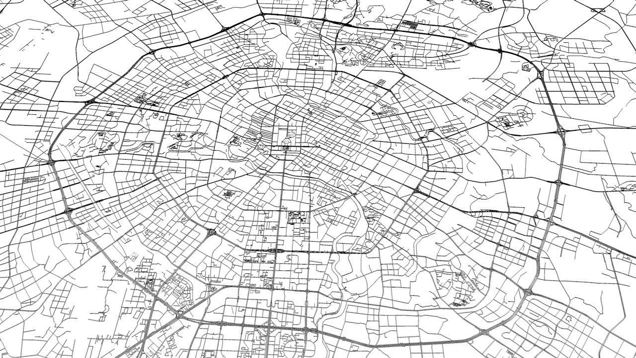 Chengdu Road Network and Streets 3D model_10