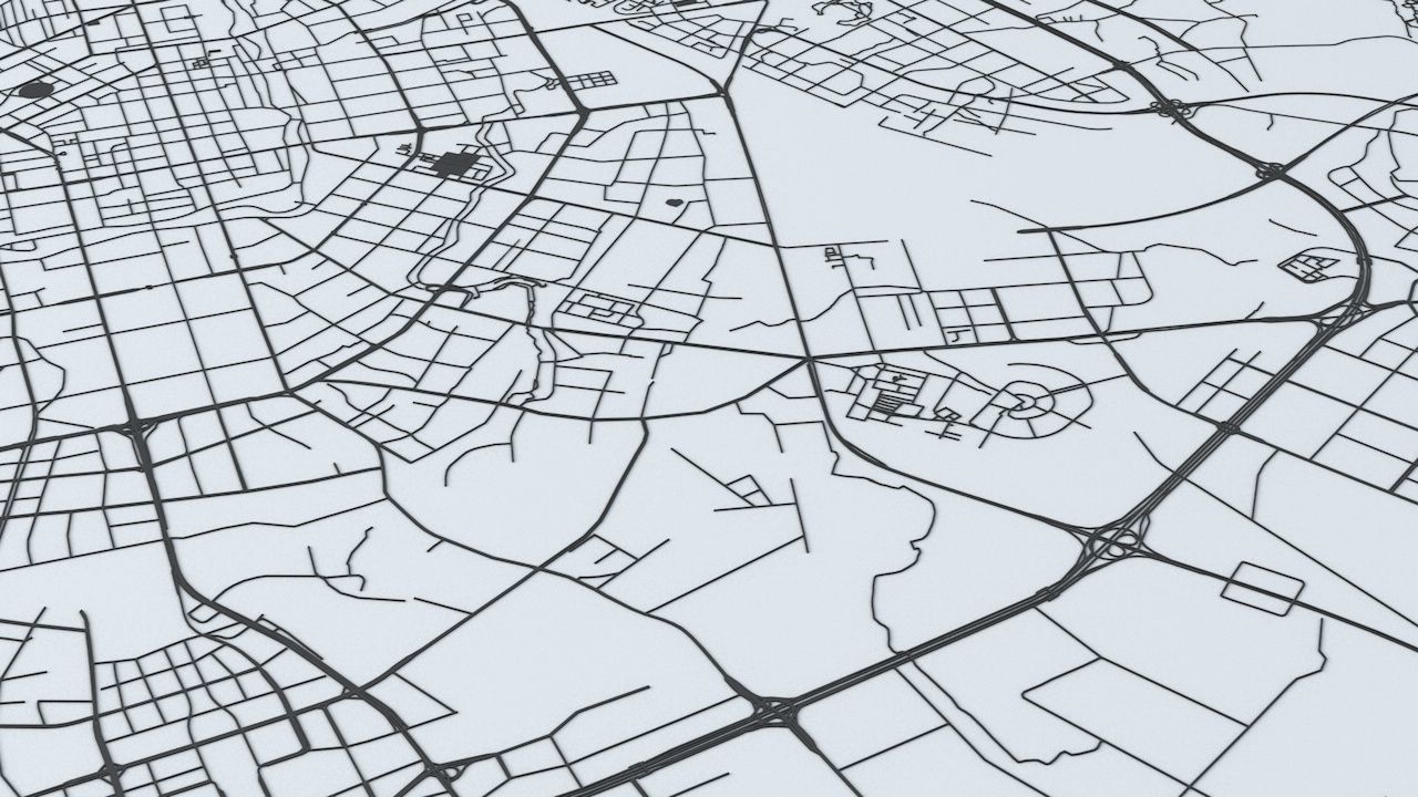 Chengdu Road Network and Streets 3D model_6