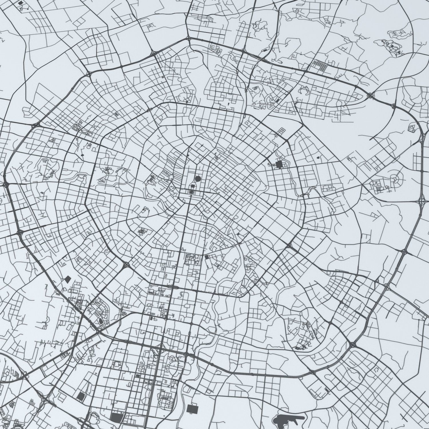 Chengdu Road Network and Streets 3D model_1