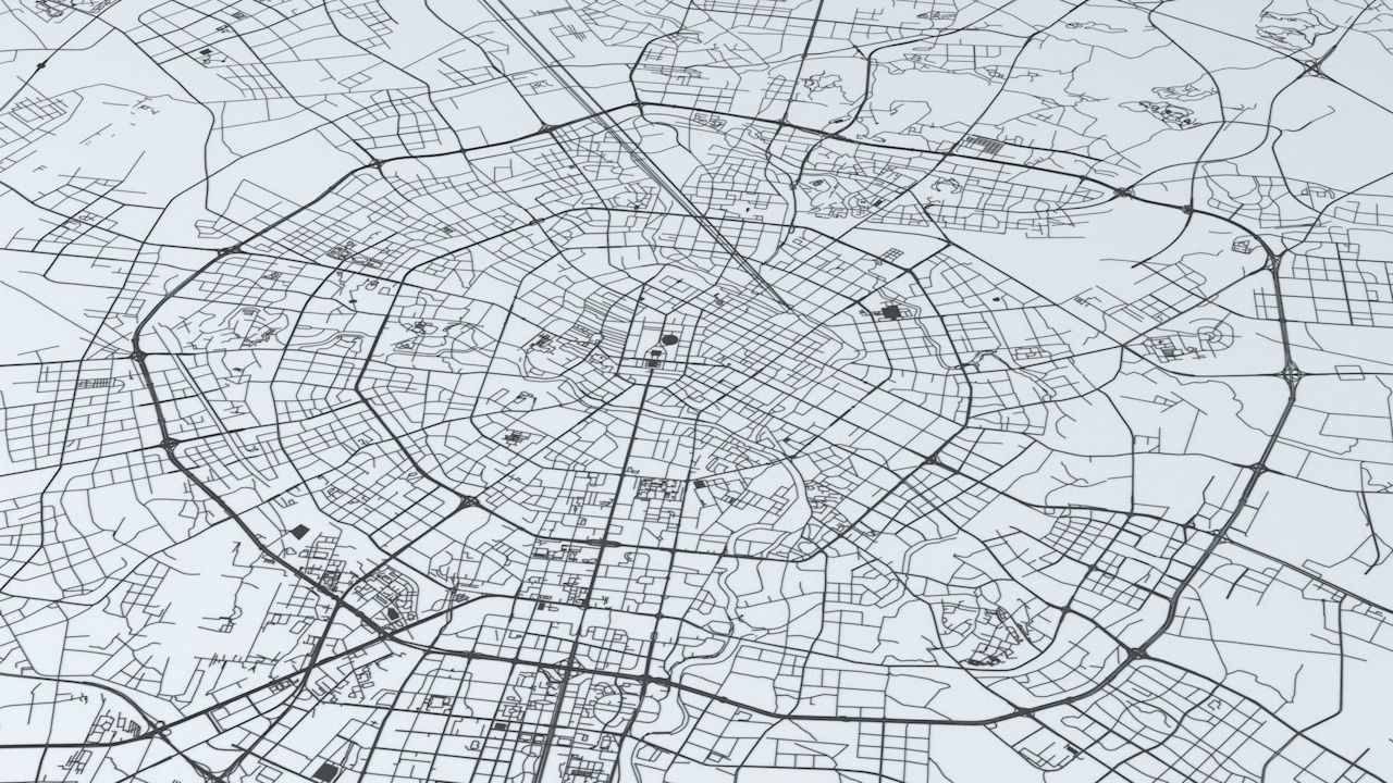 Chengdu Road Network and Streets 3D model_4