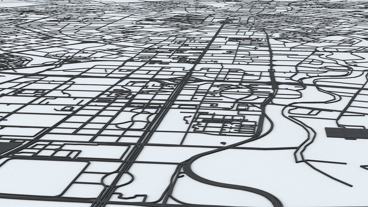 Chengdu Road Network and Streets 3D model_5