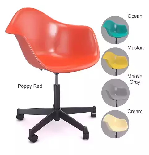 Eames Plastic Armchair PACC Swivel Chair Vitra  3D model