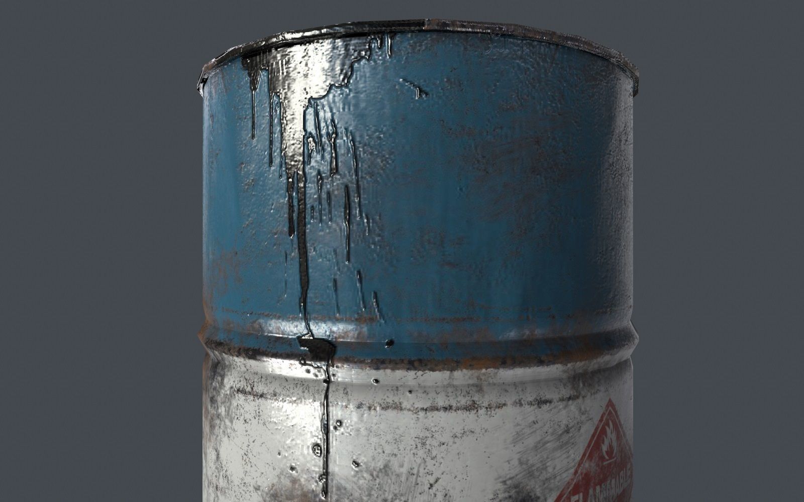 Oil Barrel Low-poly 3D model_2