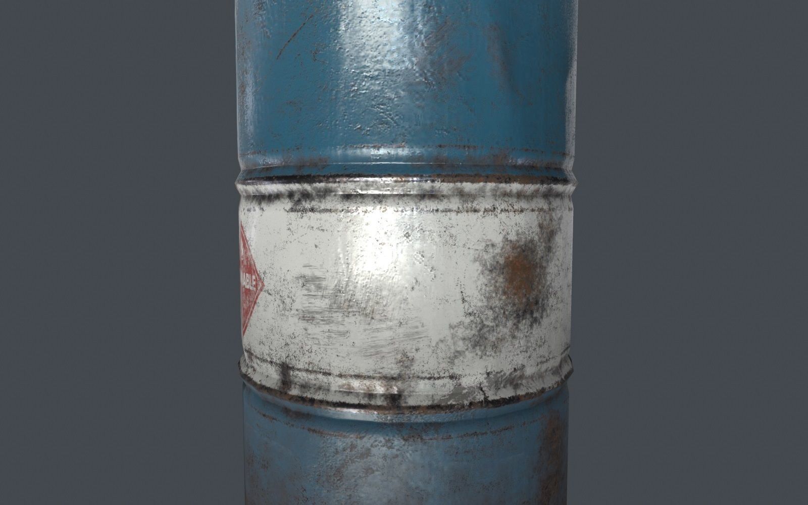 Oil Barrel Low-poly 3D model_4