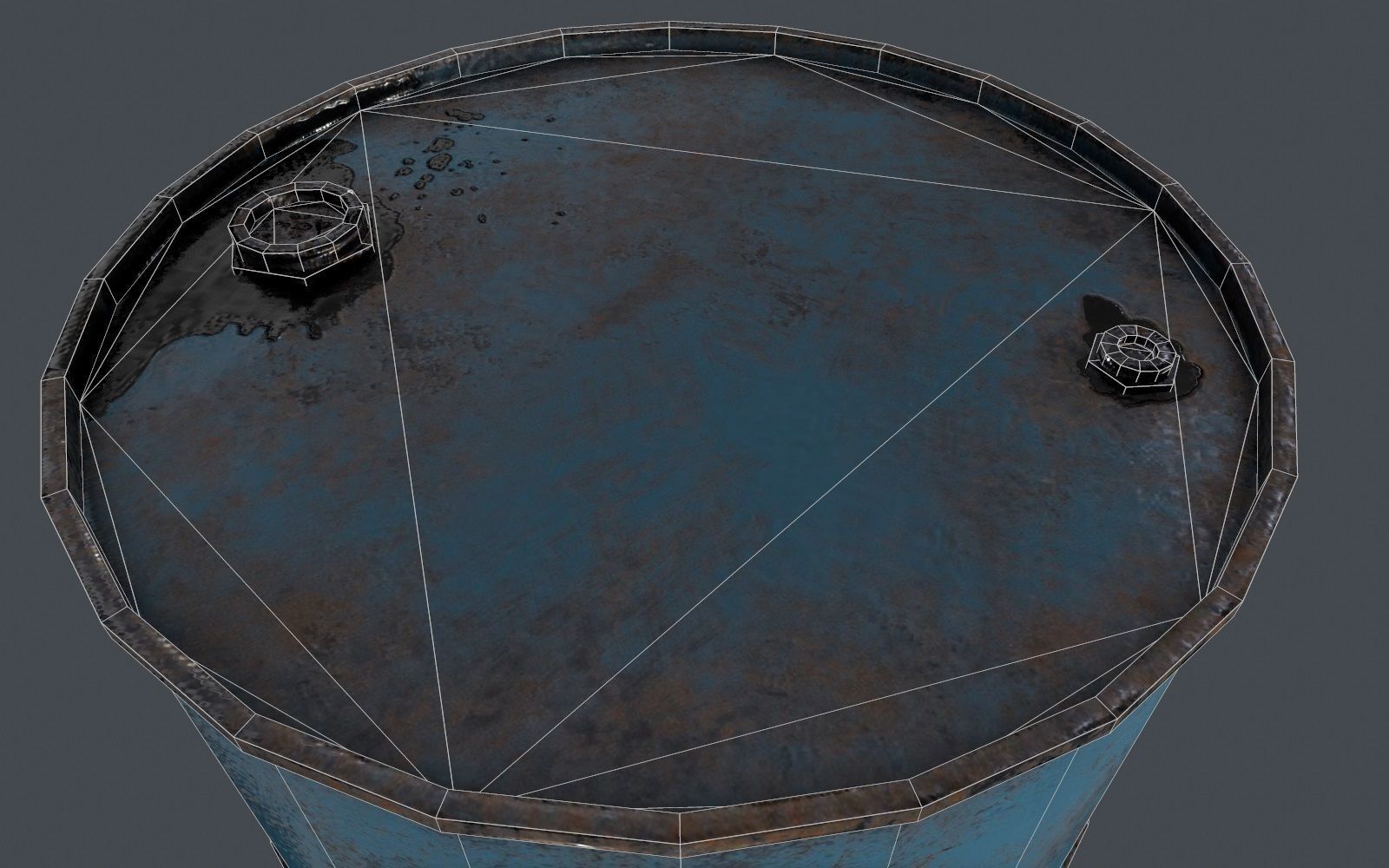 Oil Barrel Low-poly 3D model_12