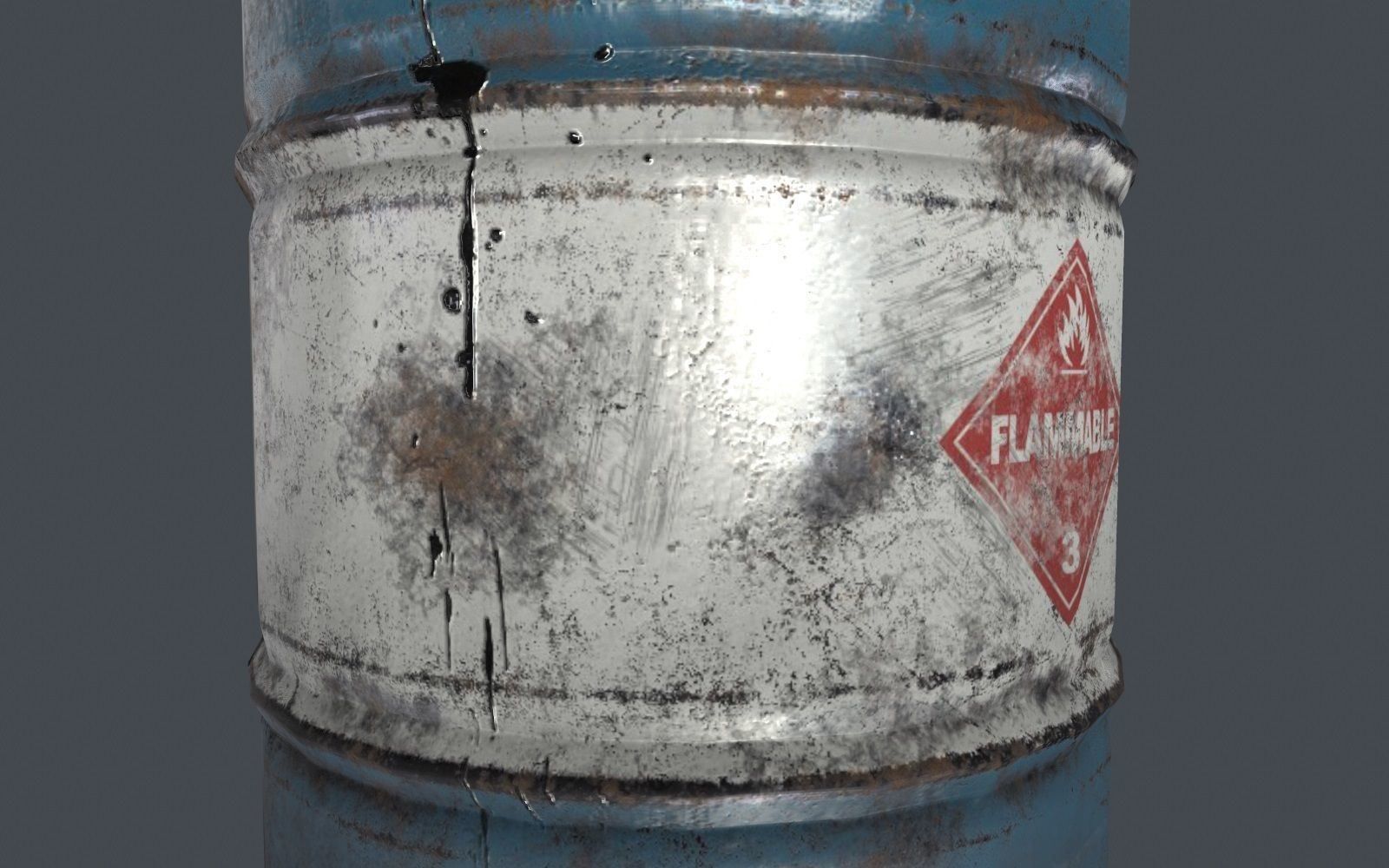 Oil Barrel Low-poly 3D model_6