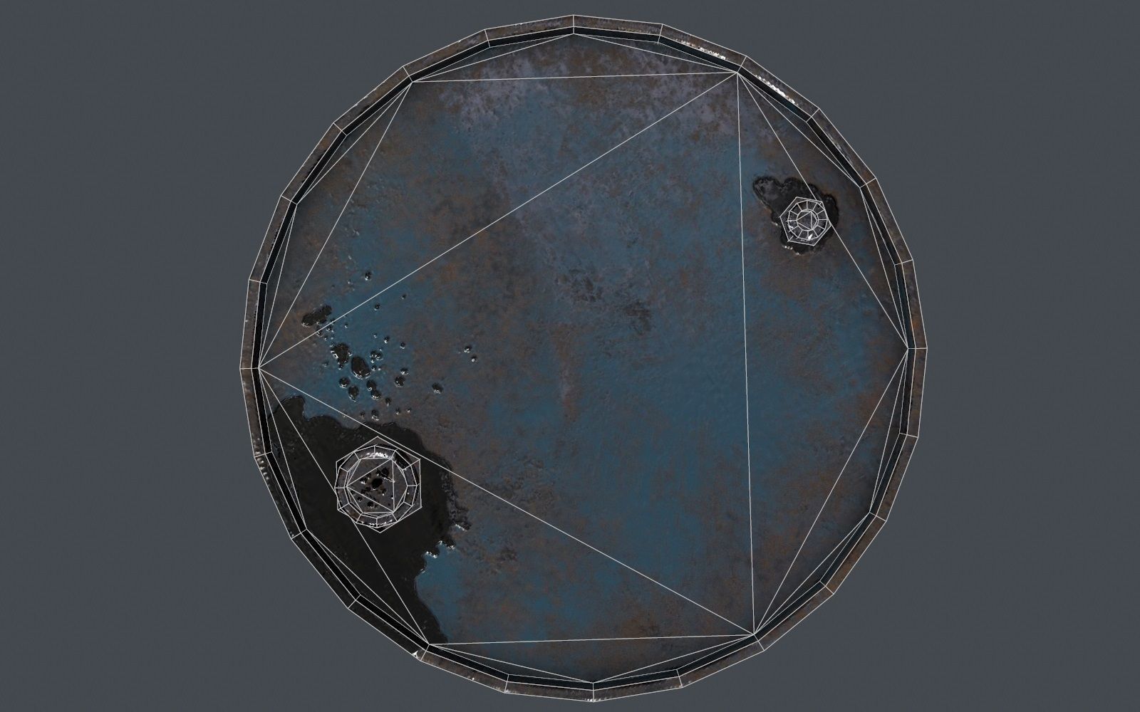 Oil Barrel Low-poly 3D model_10