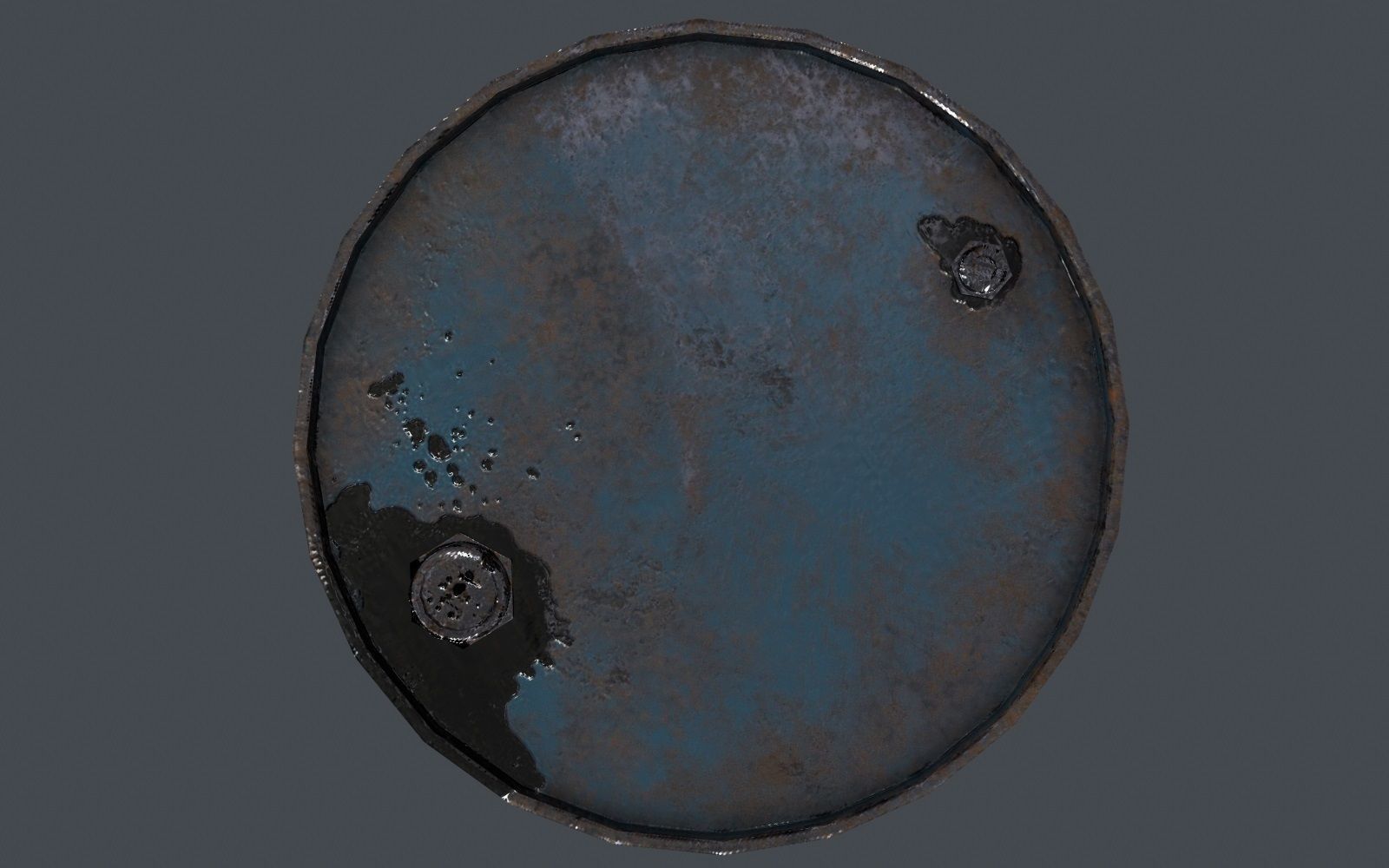 Oil Barrel Low-poly 3D model_3