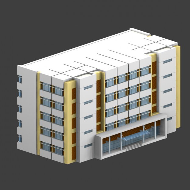 Building with windows 3D model_2
