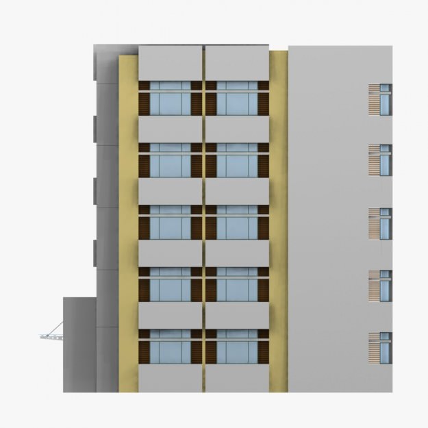 Building with windows 3D model_6