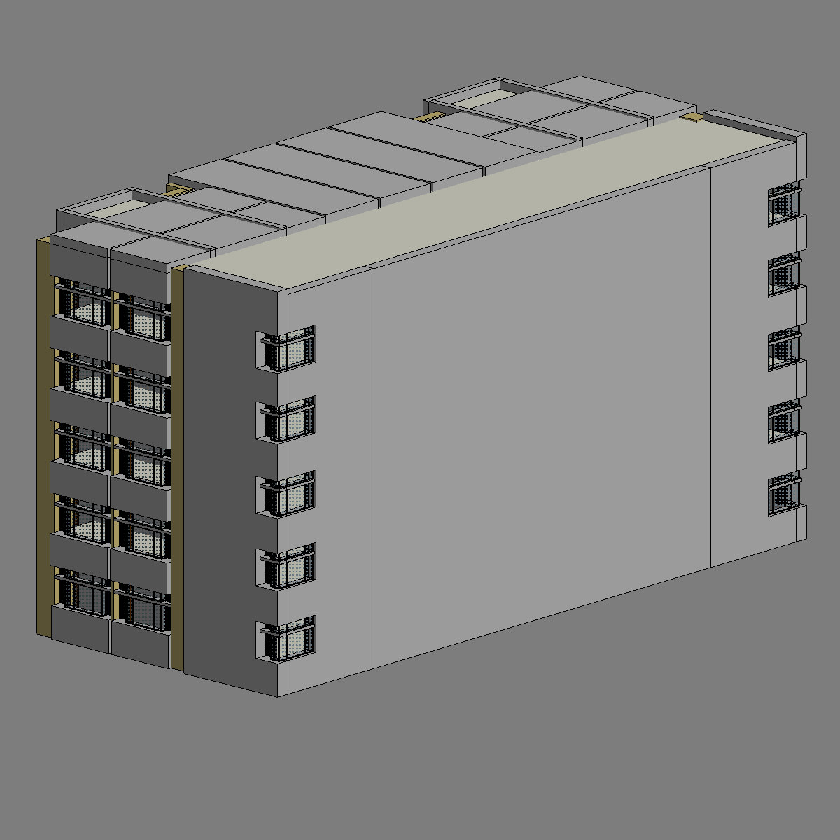 Building with windows 3D model_9