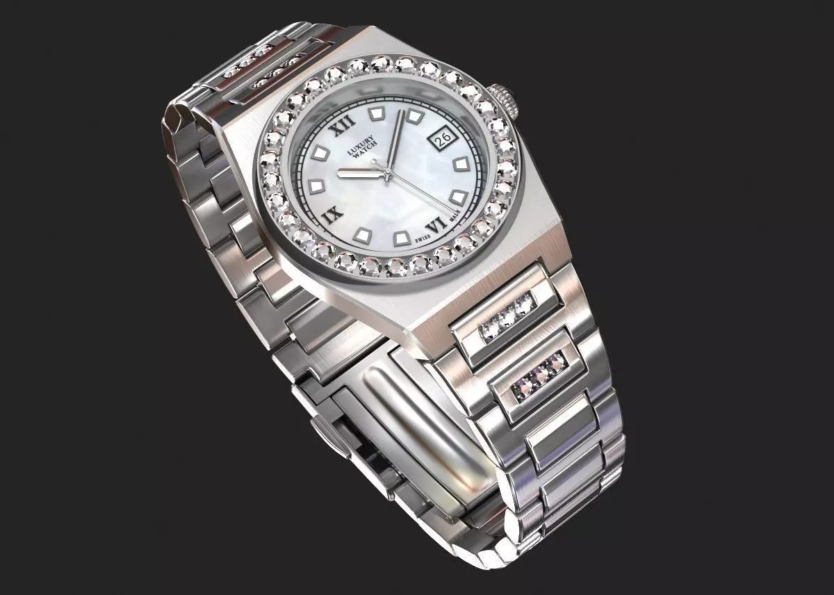 Luxury watch for women my own design 3D model_0