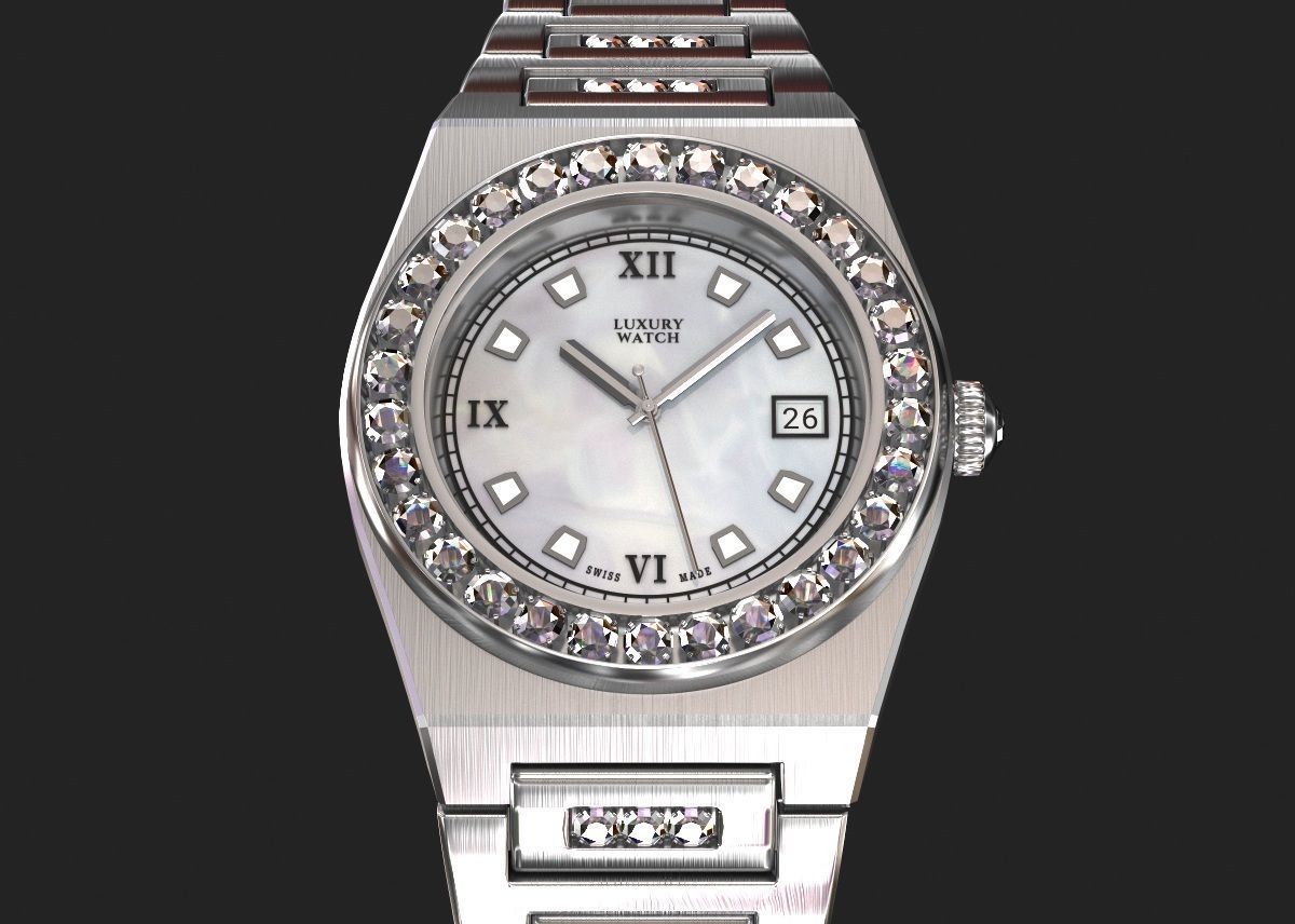 Luxury watch for women my own design 3D model_13
