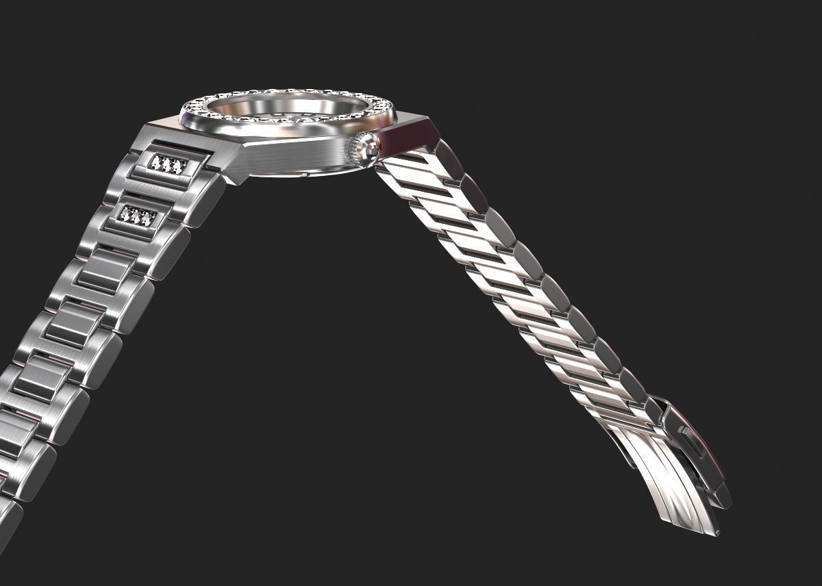 Luxury watch for women my own design 3D model_9