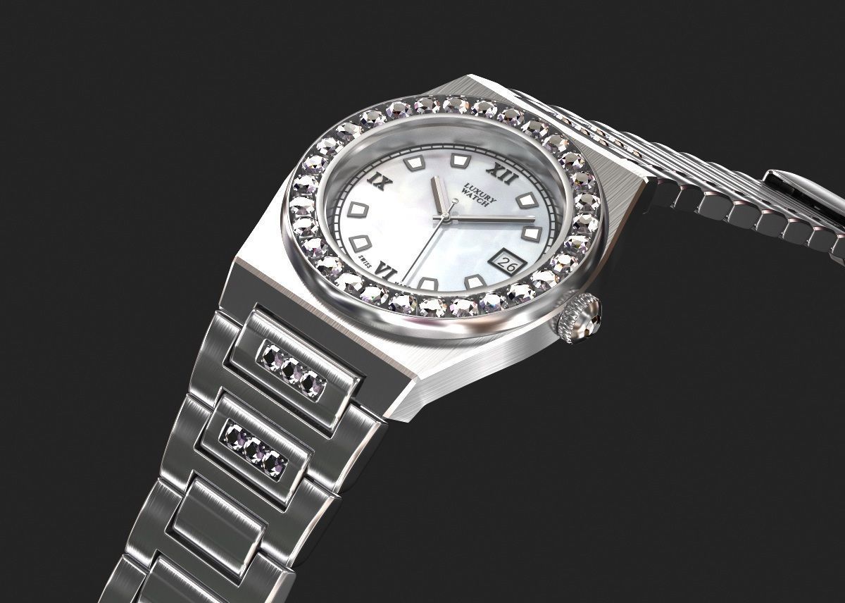 Luxury watch for women my own design 3D model_1