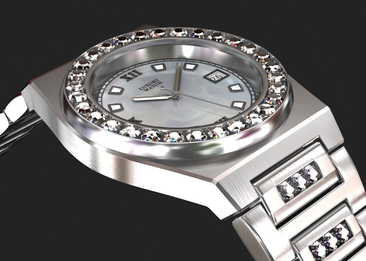 Luxury watch for women my own design 3D model_5
