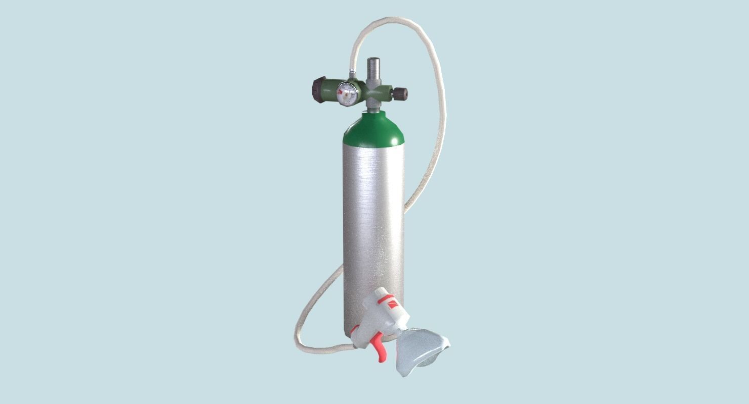Oxygen Tank Resuscitator Kit Low-poly 3D model_8
