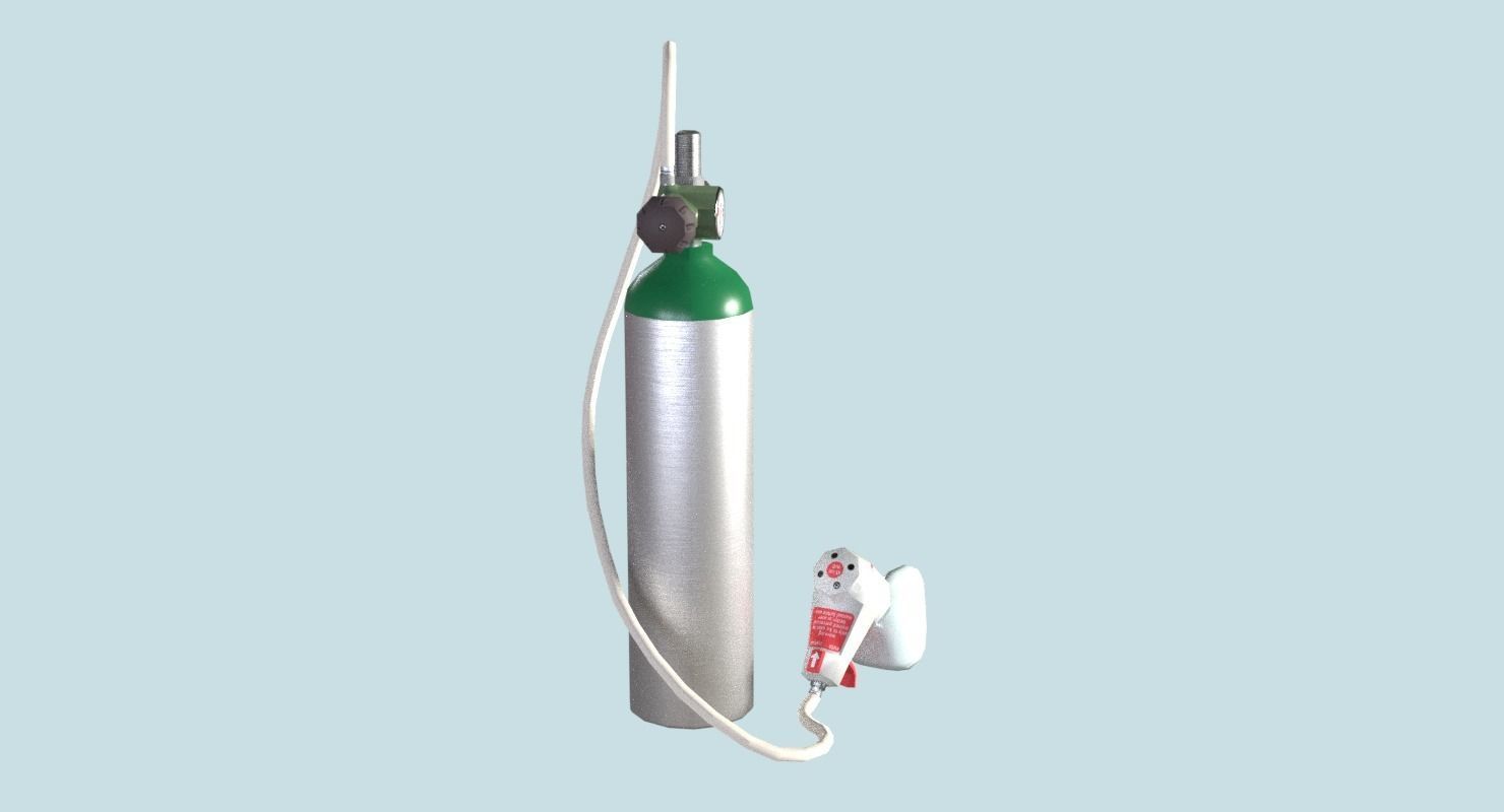 Oxygen Tank Resuscitator Kit Low-poly 3D model_21