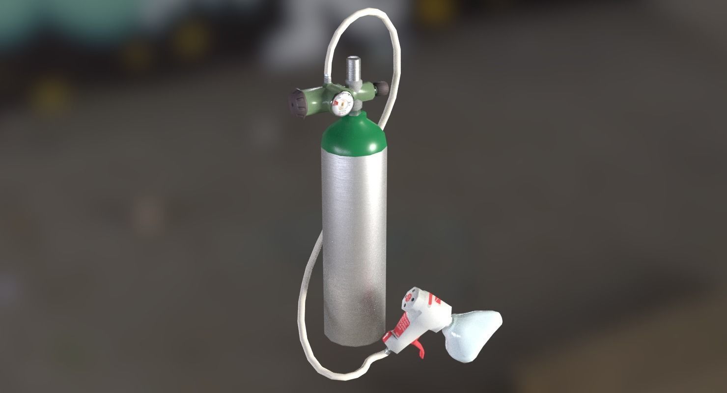Oxygen Tank Resuscitator Kit Low-poly 3D model_28