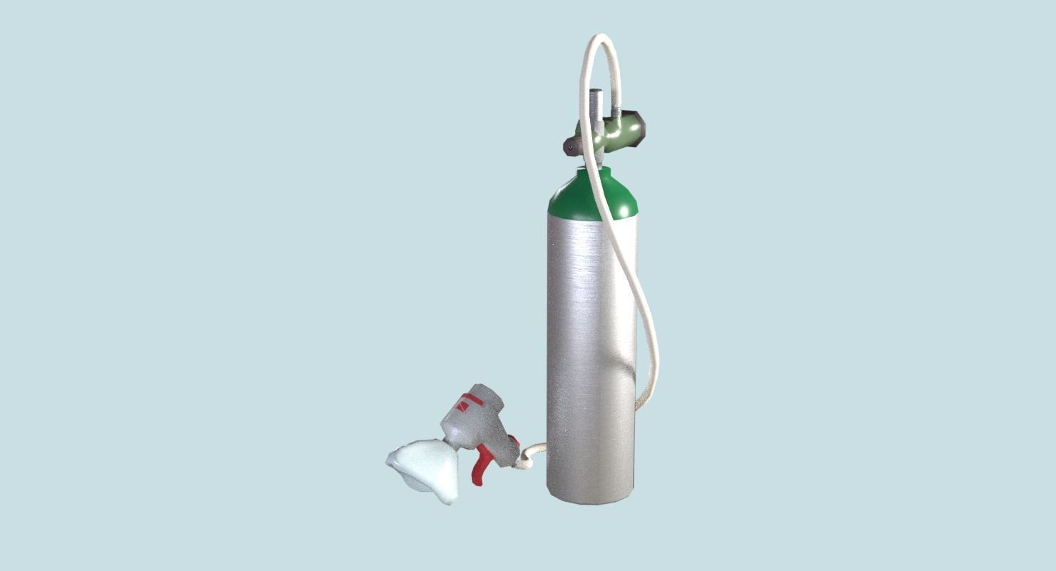 Oxygen Tank Resuscitator Kit Low-poly 3D model_13
