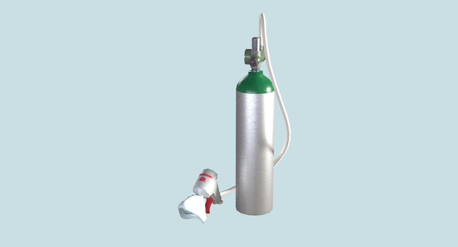 Oxygen Tank Resuscitator Kit Low-poly 3D model_12