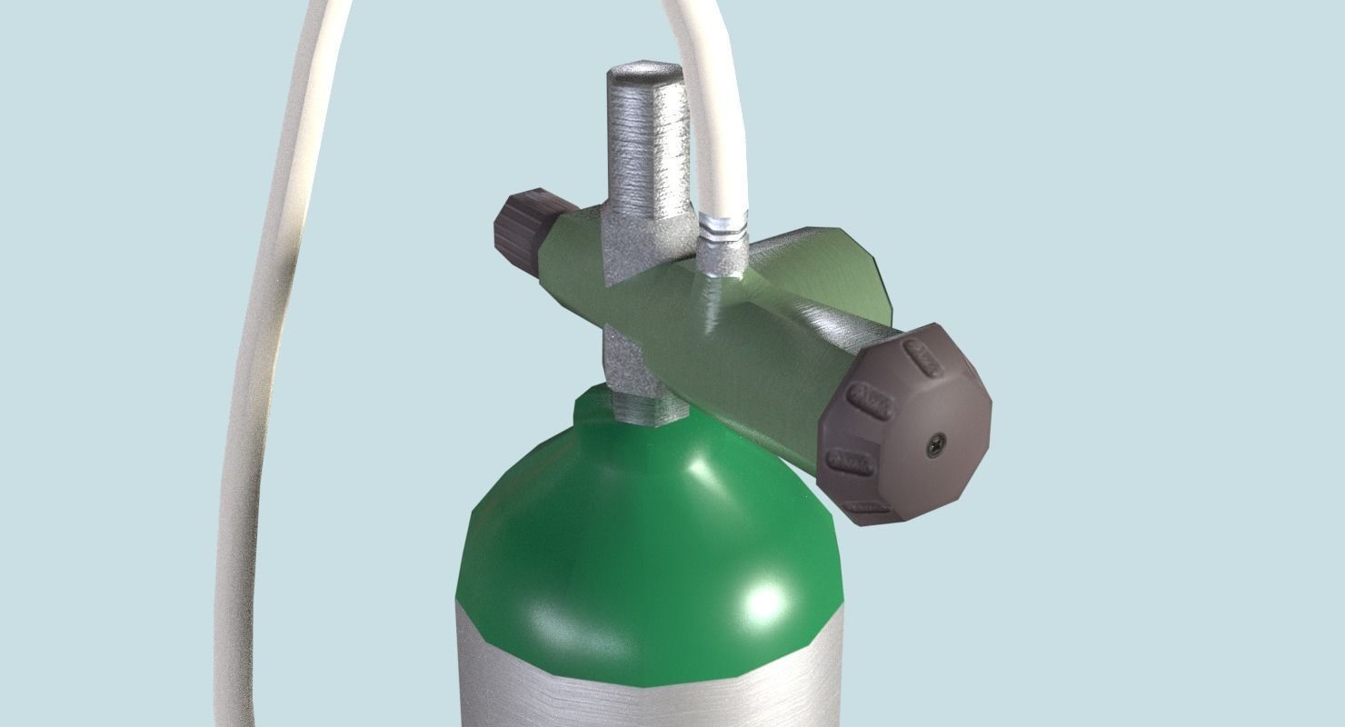 Oxygen Tank Resuscitator Kit Low-poly 3D model_4