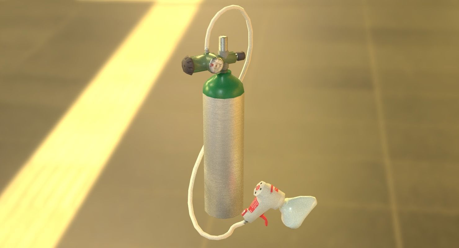 Oxygen Tank Resuscitator Kit Low-poly 3D model_27