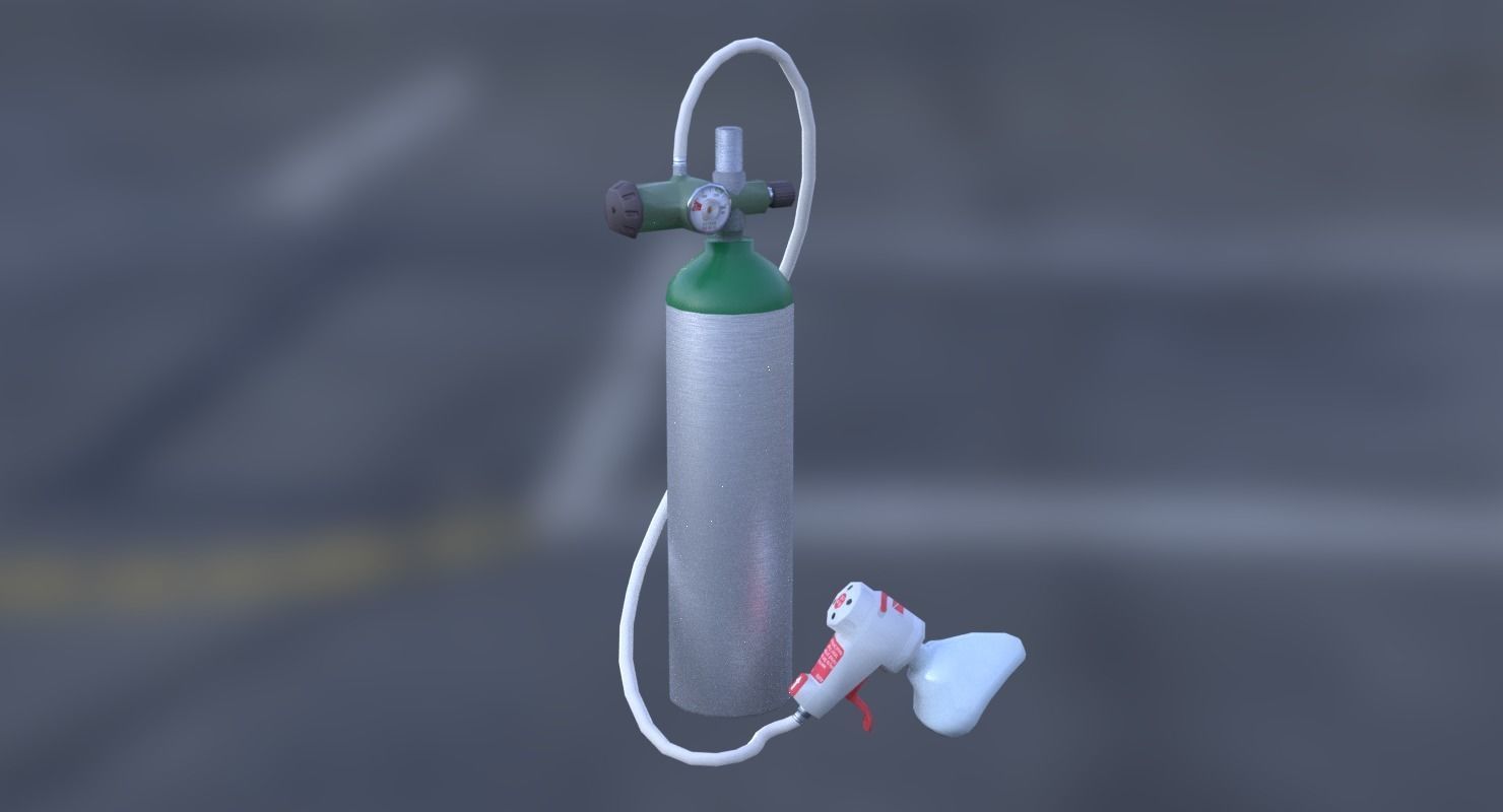 Oxygen Tank Resuscitator Kit Low-poly 3D model_1