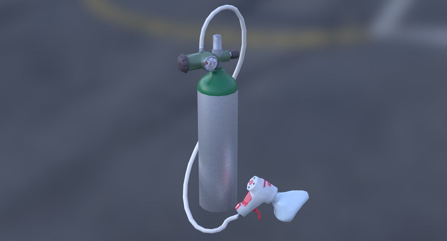 Oxygen Tank Resuscitator Kit Low-poly 3D model_25