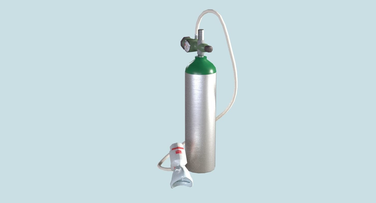 Oxygen Tank Resuscitator Kit Low-poly 3D model_10