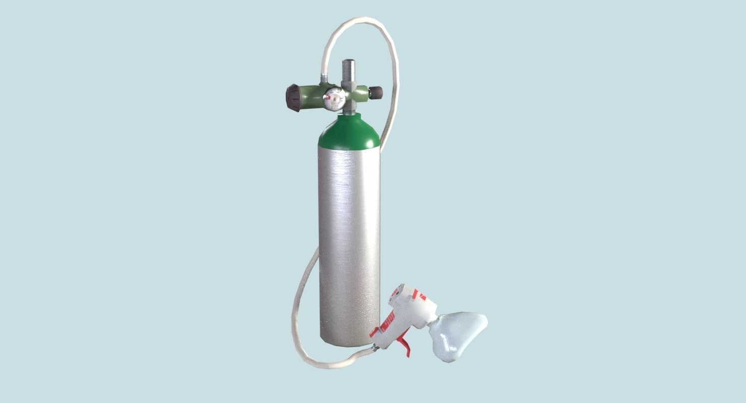 Oxygen Tank Resuscitator Kit Low-poly 3D model_24