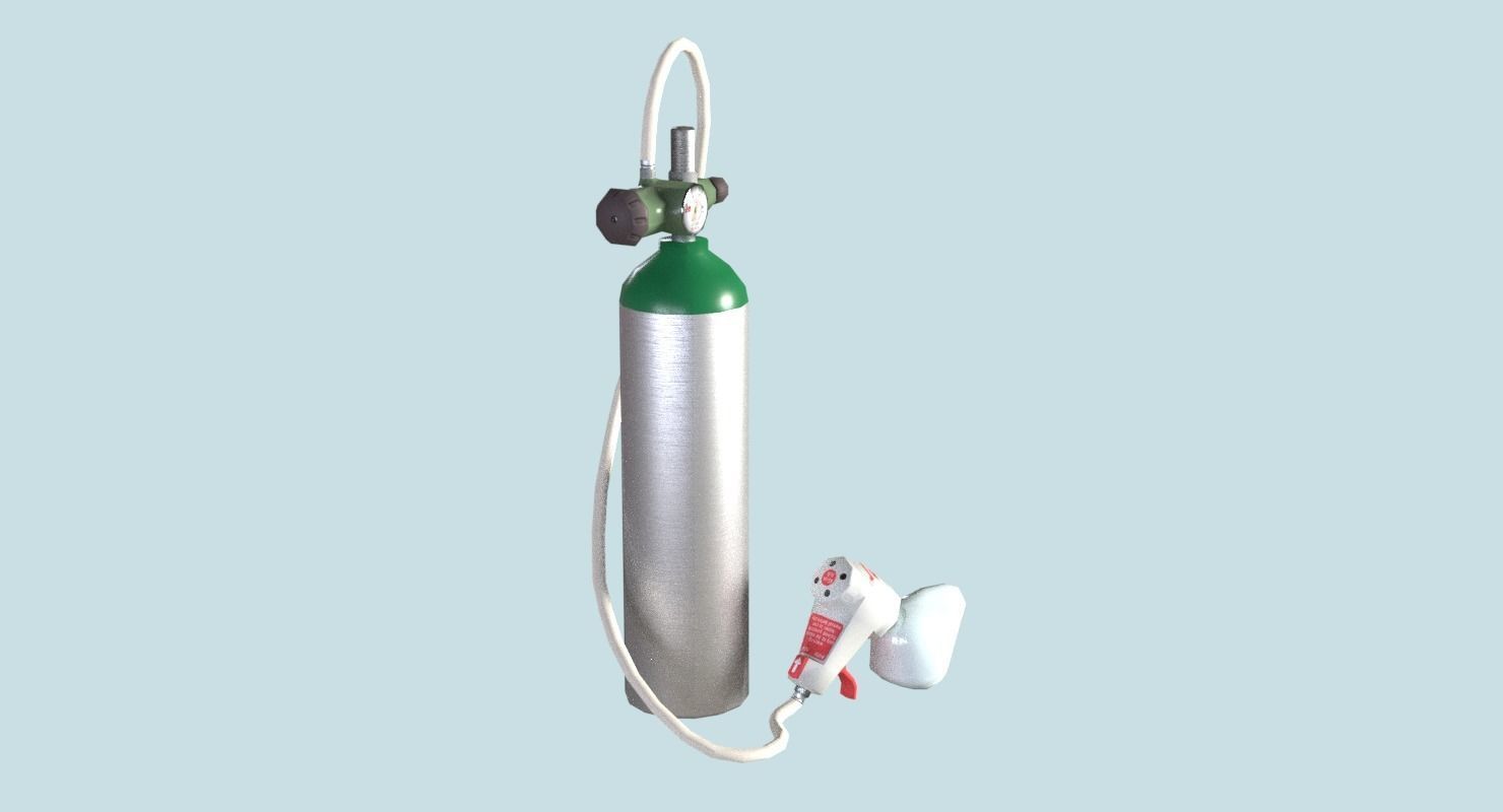Oxygen Tank Resuscitator Kit Low-poly 3D model_22