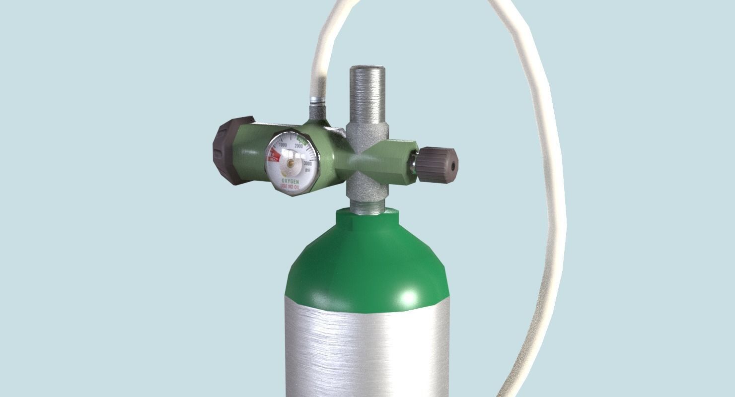 Oxygen Tank Resuscitator Kit Low-poly 3D model_2
