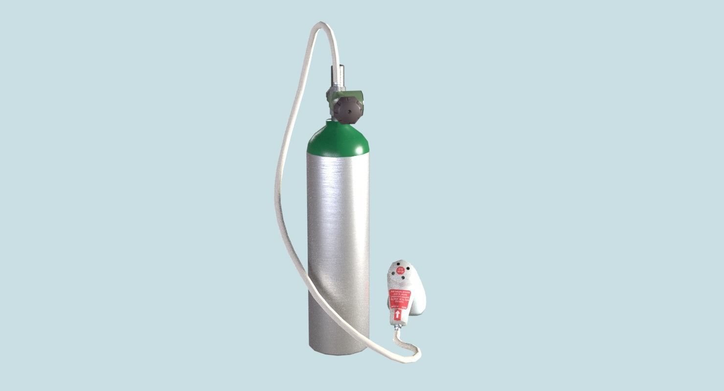 Oxygen Tank Resuscitator Kit Low-poly 3D model_20