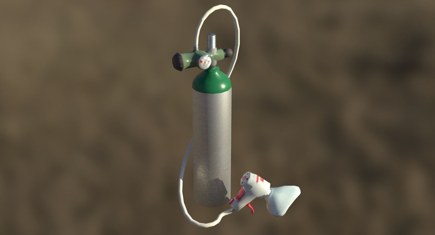 Oxygen Tank Resuscitator Kit Low-poly 3D model_29