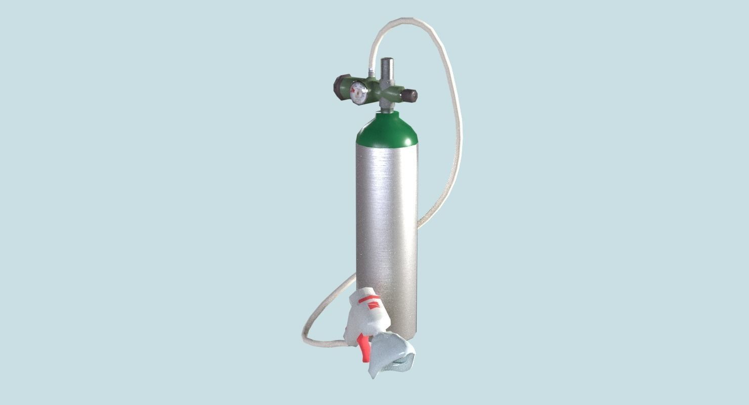 Oxygen Tank Resuscitator Kit Low-poly 3D model_9