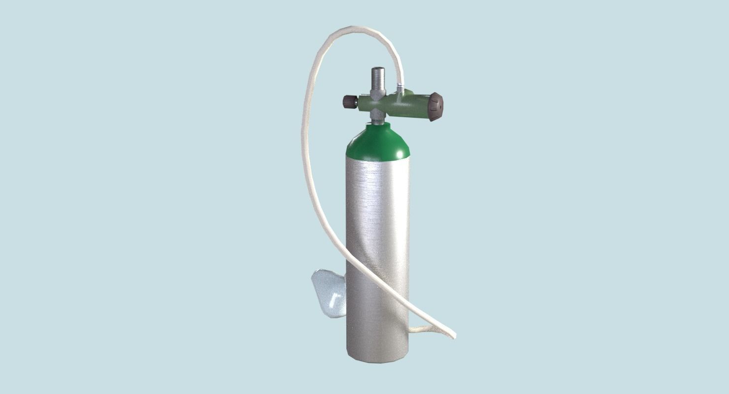 Oxygen Tank Resuscitator Kit Low-poly 3D model_17