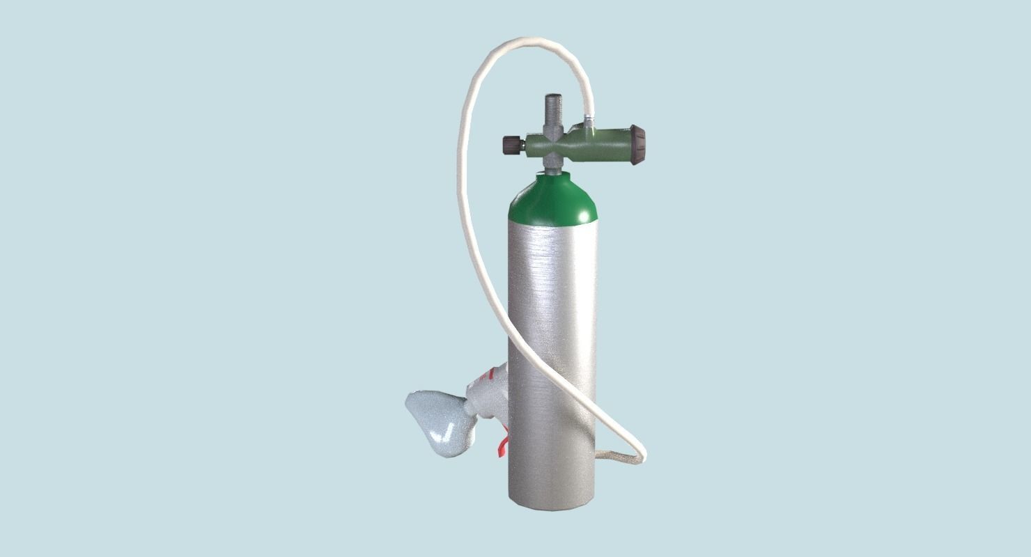 Oxygen Tank Resuscitator Kit Low-poly 3D model_16