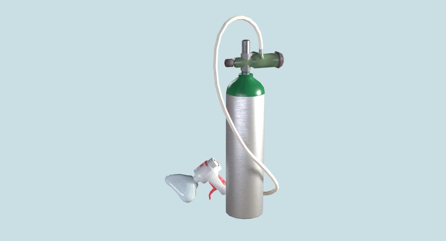 Oxygen Tank Resuscitator Kit Low-poly 3D model_15