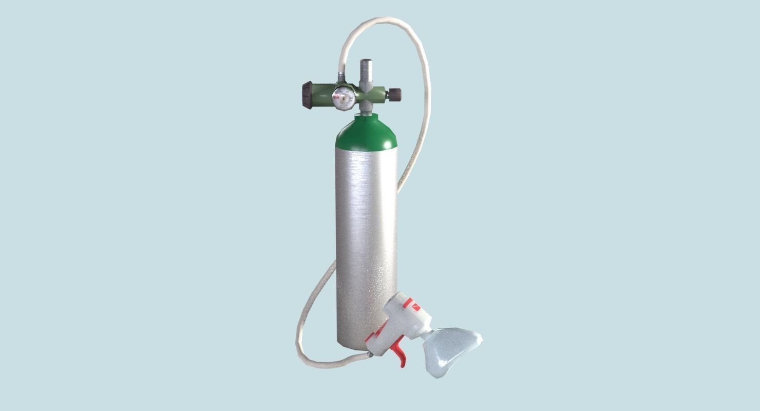 Oxygen Tank Resuscitator Kit Low-poly 3D model_7
