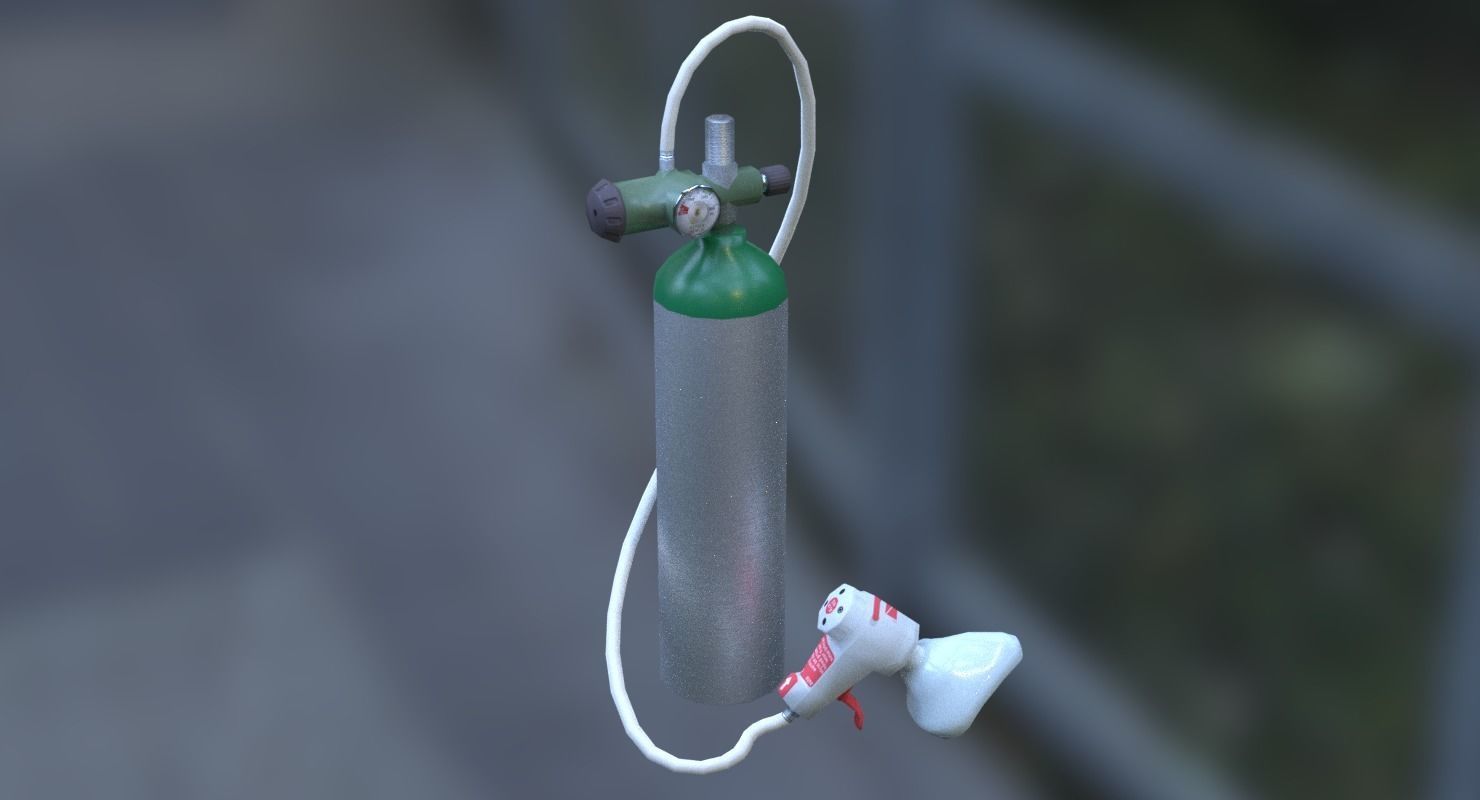 Oxygen Tank Resuscitator Kit Low-poly 3D model_26
