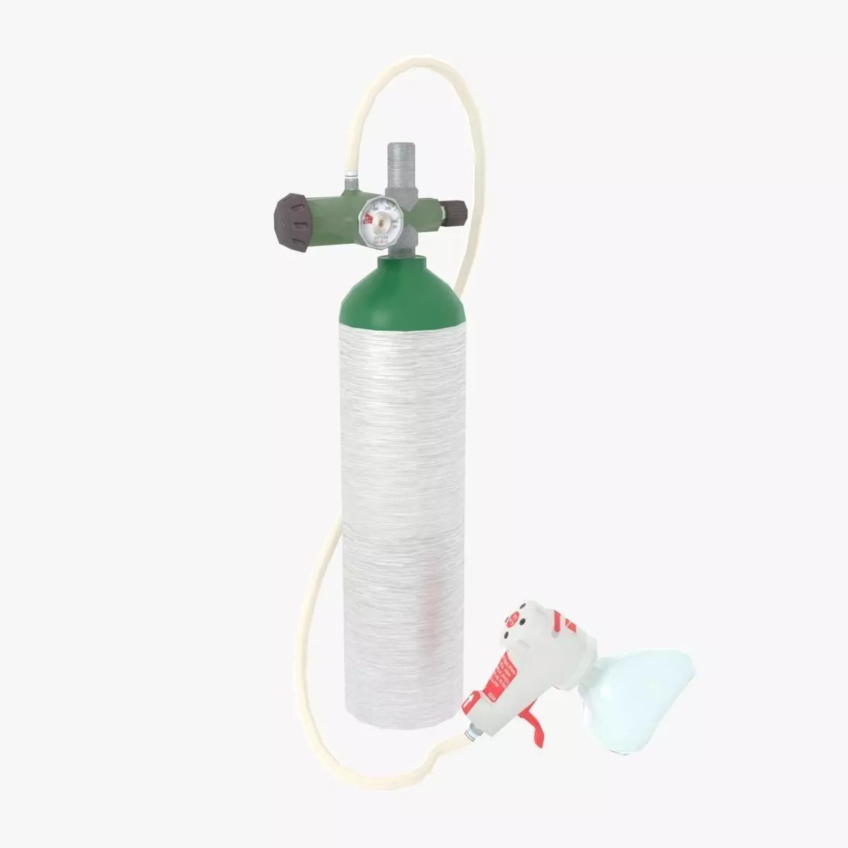 Oxygen Tank Resuscitator Kit Low-poly 3D model_0